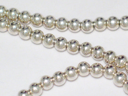 Ball Chain Necklace, 20.25" 5mm Round Sterling Silver Bead Chain Necklace - Blingschlingers