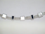 Jewelry women's | 16" Sterling Silver Black Onyx White Pearl Mesh Collar Necklace Women at Blingschlingers.com