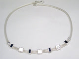 Jewelry women's | 16" Sterling Silver Black Onyx White Pearl Mesh Collar Necklace - Womens Jewelry Website Online at Blingschlingers