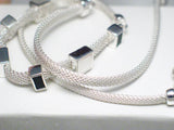 Jewelry women's | 16" Sterling Silver Black Onyx White Pearl Mesh Collar Station Necklace Women