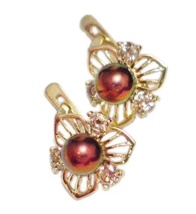 Gold Earrings | 14k Gold OOAK Champagne Diamond Chocolate Pearl Flower Earrings | Jewelry