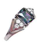 Ring | Sterling Silver Bowtie Style Mystic Stone Cluster Ring 9.25 | Jewelry