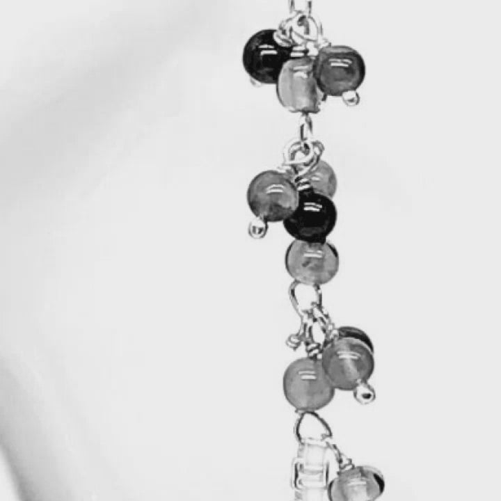 Jewelry | Lusciously Long Sterling Silver Beaded Gem Dangle Earrings - Blingschlingers.com USA