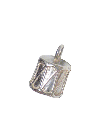 Sterling Silver Charm, Smallest Bongo Drum Bracelet Charm, 925 Silver Necklace Pendant