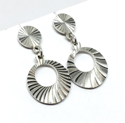 925 Sterling Silver Dangle Earrings, Stylish Radiating Glinting Starburst Design Drop Earrings