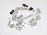 Low Cost Overstock Jewelry | 7.5" Sterling Silver Mother of Pearl Stone Reversible Butterfly Bracelet Women - Blingschlingers Jewelry