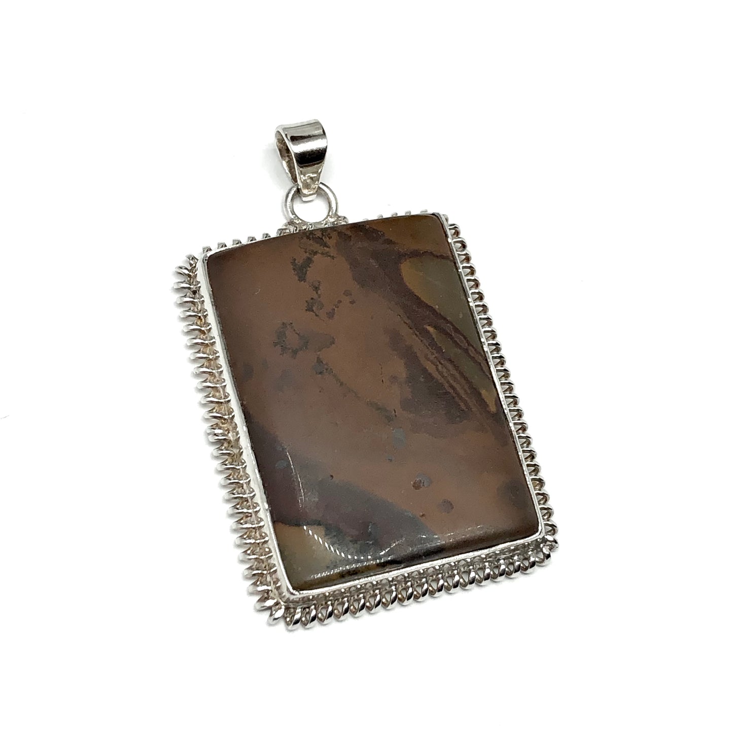 Jewelry | Gen-x y & z Trendy Bold Geometric Brown Stone Sterling Silver Pendant