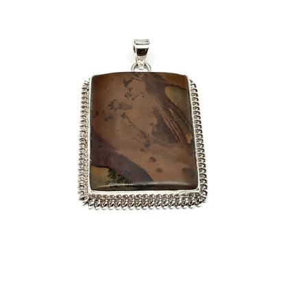 Jewelry | Gen-x y & z Trendy Bold Geometric Brown Stone Sterling Silver Pendant