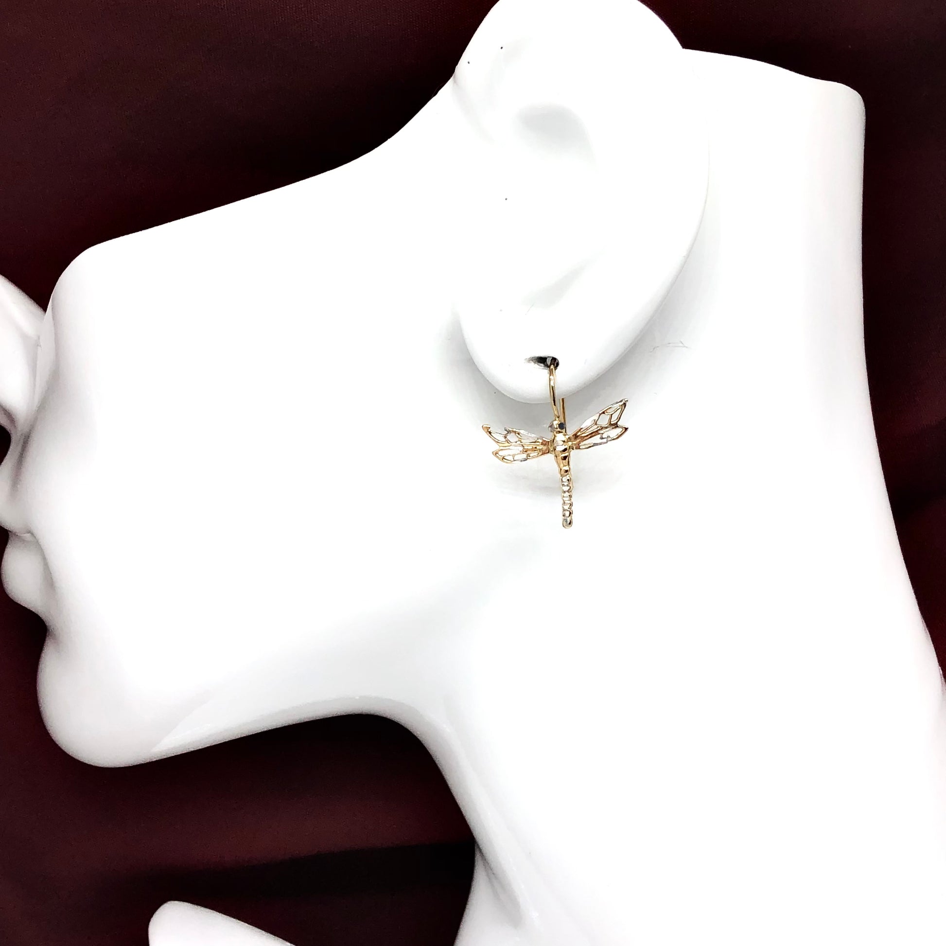 Perfectly Imperfect | Gold Dragonfly Design Drop Earrings
