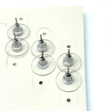 Fashion Jewelry | 3prs Silver Sparkly Graduating Square Cz Stud Earrings 