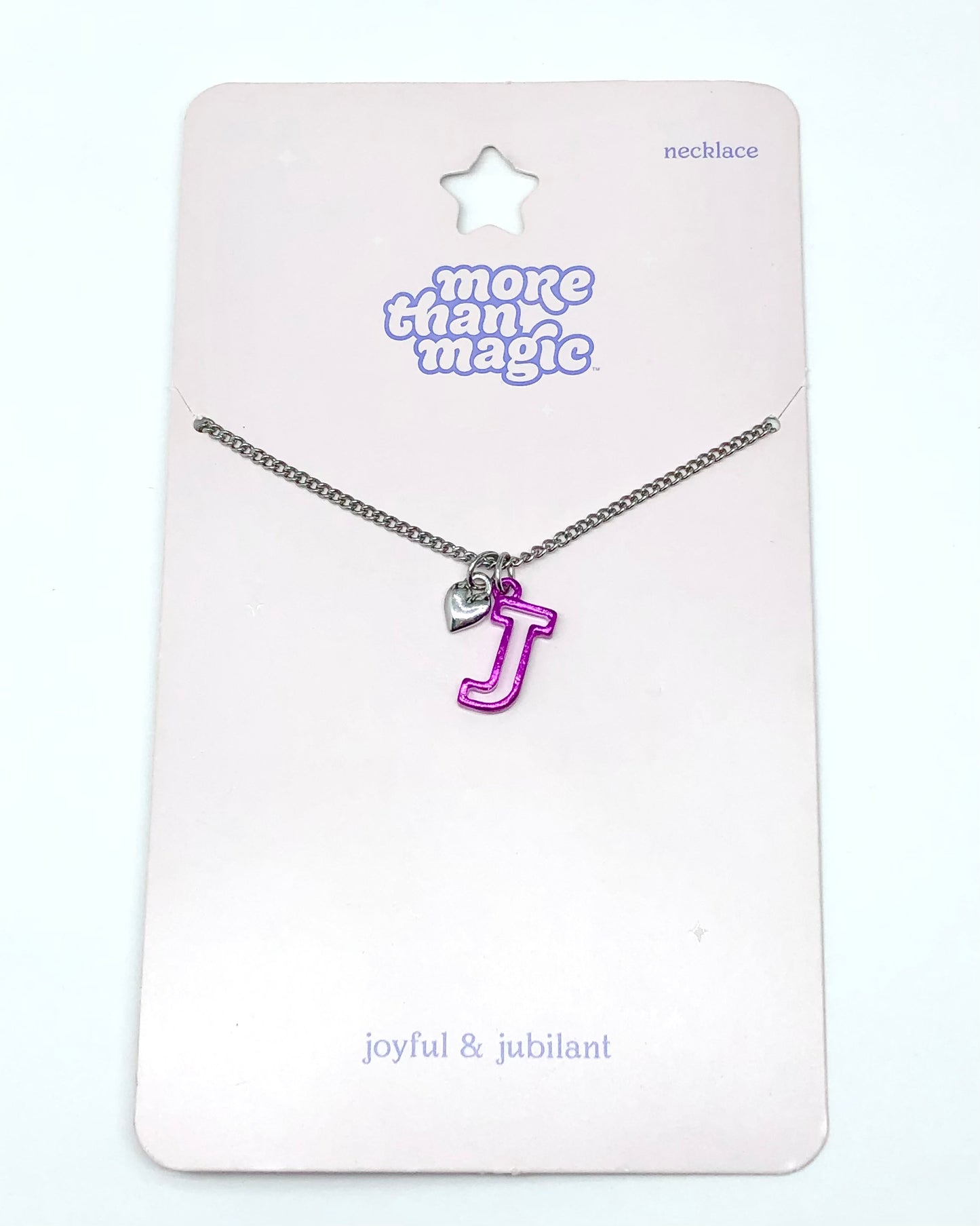 Fashion Jewelry | Girls Purple Inspirational Letter Initial J Charm Necklace 