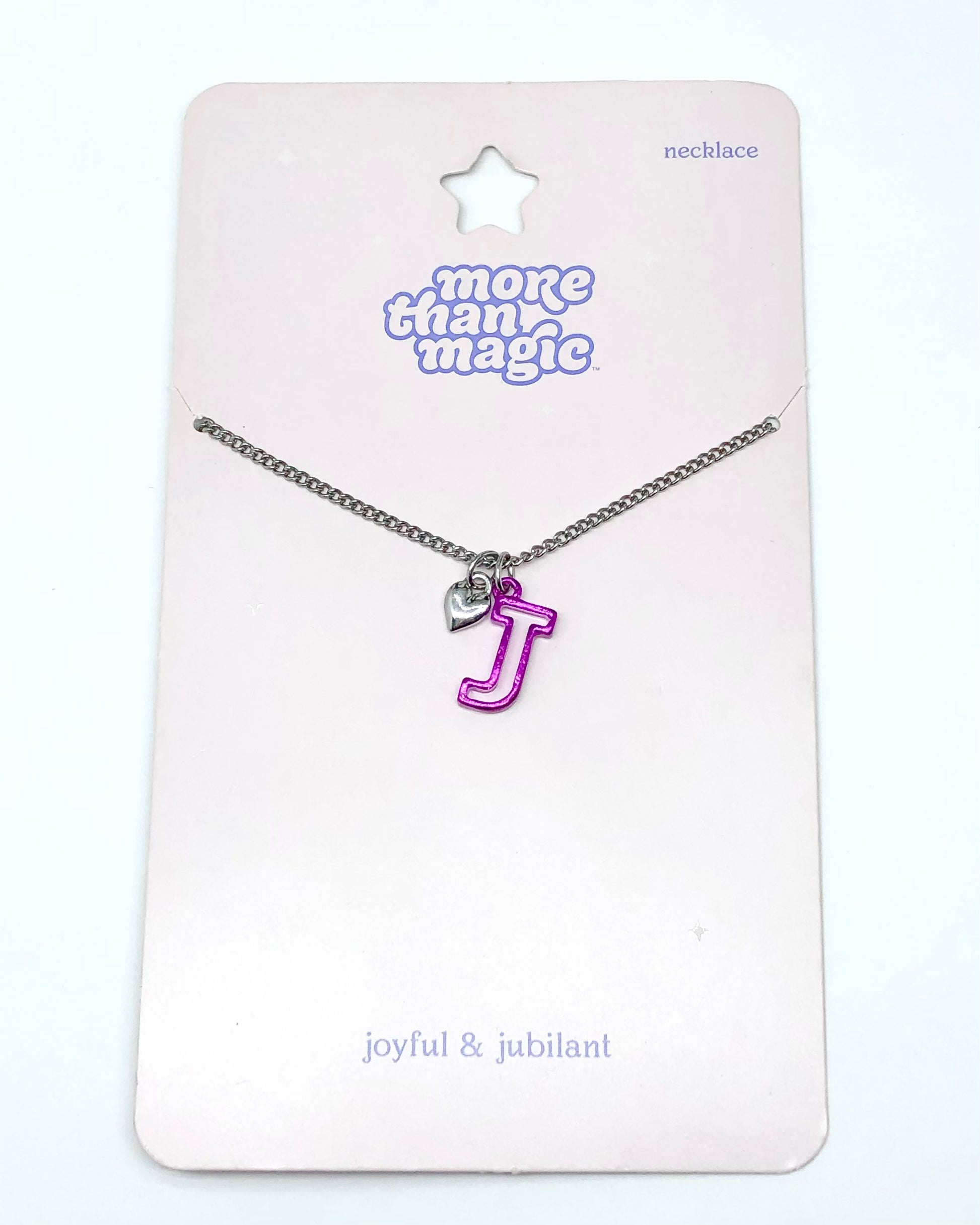 Fashion Jewelry | Girls Purple Inspirational Letter Initial J Charm Necklace 