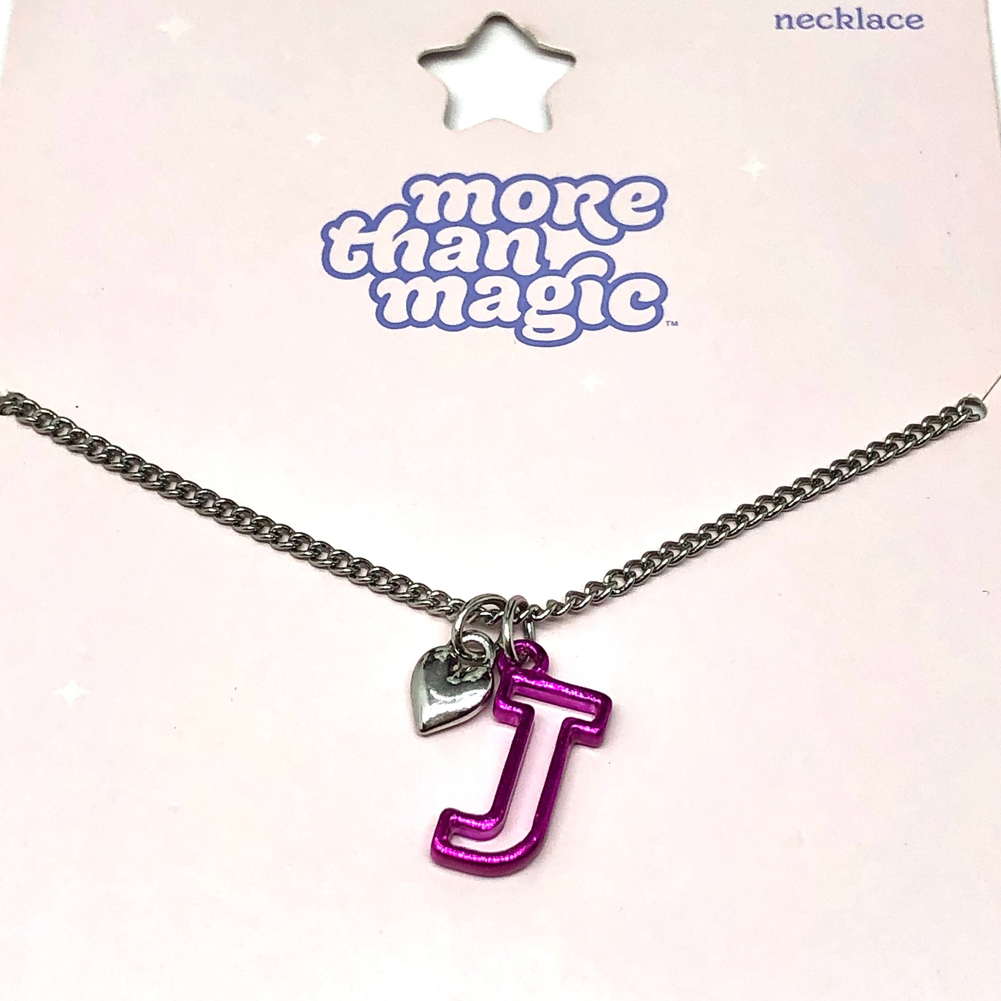 Fashion Jewelry | Girls Purple Inspirational Letter Initial J Charm Necklace 
