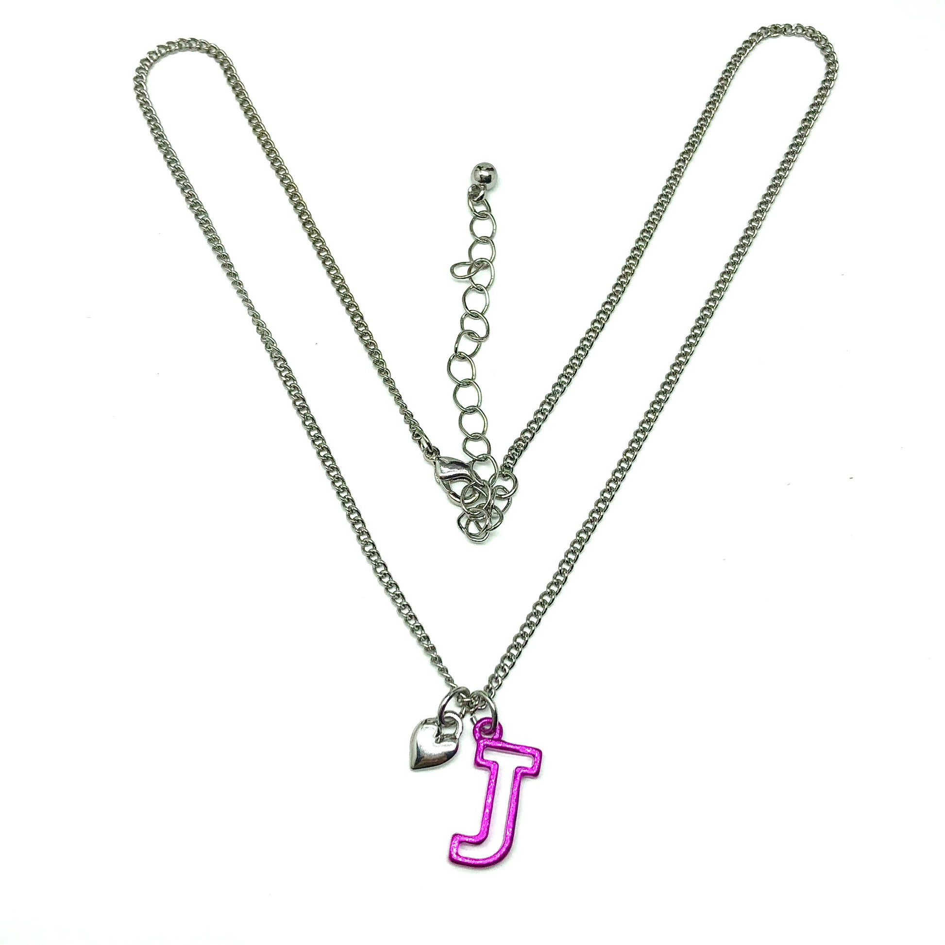 Fashion Jewelry | Girls Purple Inspirational Letter Initial J Charm Necklace 