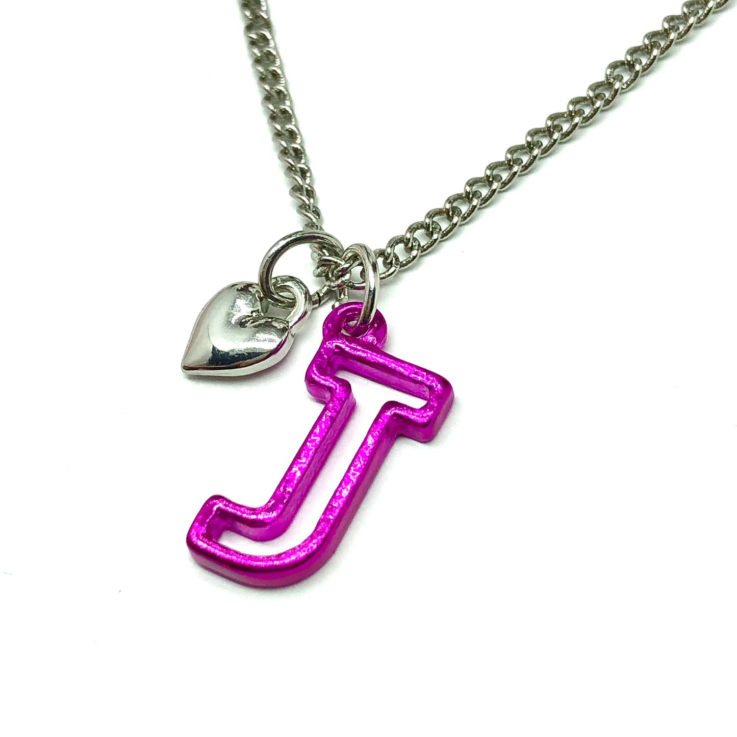 Fashion Jewelry | Girls Purple Inspirational Letter Initial J Charm Necklace 