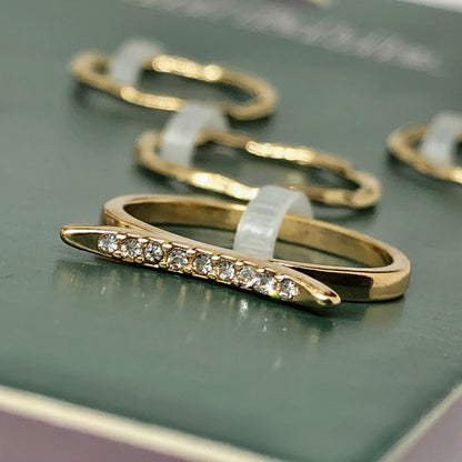Fashion Jewelry | 10 Assorted Gold Wavy Design Slim Stacking Rings