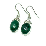 Womens Sterling Silver Green Malachite Stone Dangle Earrings | Discover Savings on Overstock Fine Fashion Jewelry