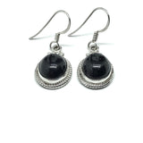 Sterling Silver Dark Blue Goldstone Dangle Earrings | Save on Discount Estate Fine Jewelry