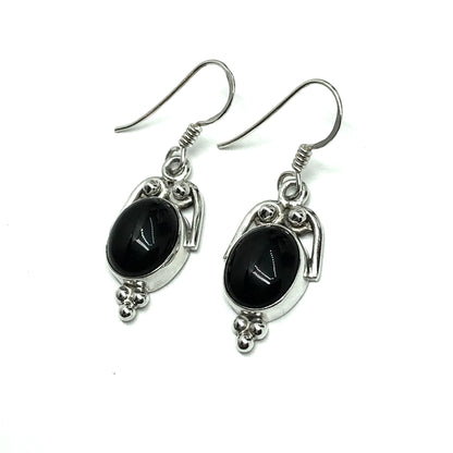 Jewelry | Sterling Silver Black Onyx Stone Dangle Style Earrings