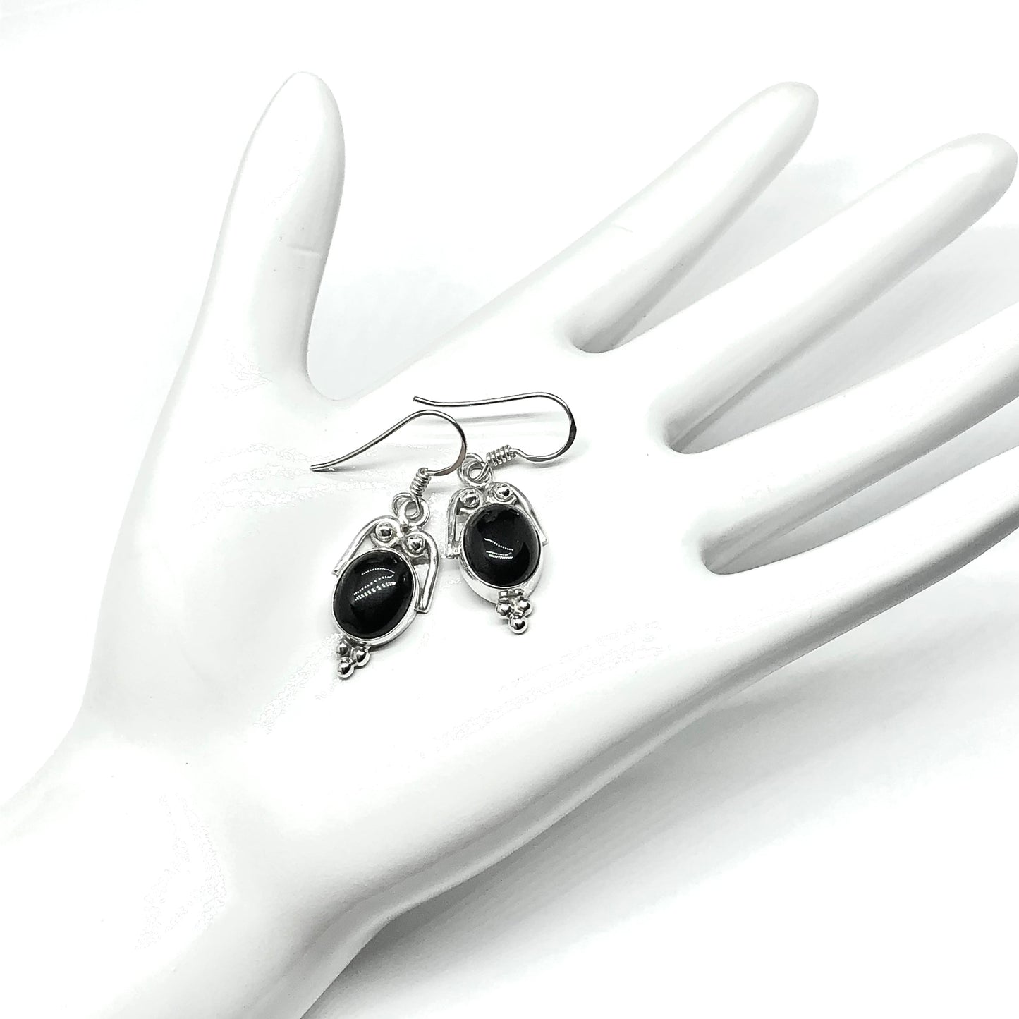 Jewelry | Sterling Silver Black Onyx Stone Dangle Style Earrings