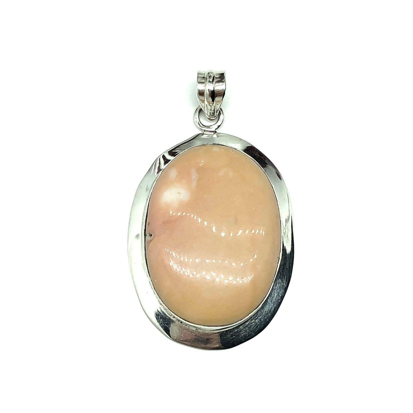 Jewelry | Big Sterling Silver Coral Oval Stone Pendant