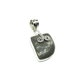 Jewelry > Pendant | Mens Womens Sterling Silver Asymmetrical Khaki Brown Agate Stone Pendant - online at www.Blingschlingers.com