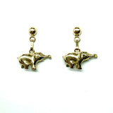 18k Gold Elephant Dangle Earrings for Women | Buy Discount Estate Jewelry Online at Blingschlingers.com