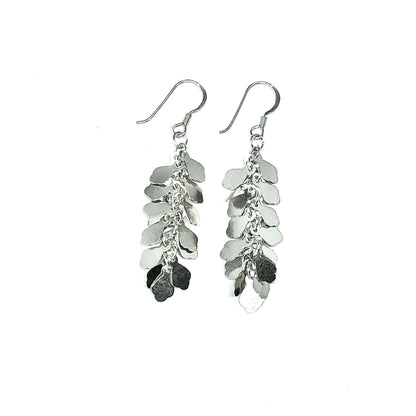 Earrings | Womens 2 1/4" Sterling Silver Waterfall Dangle Earrings