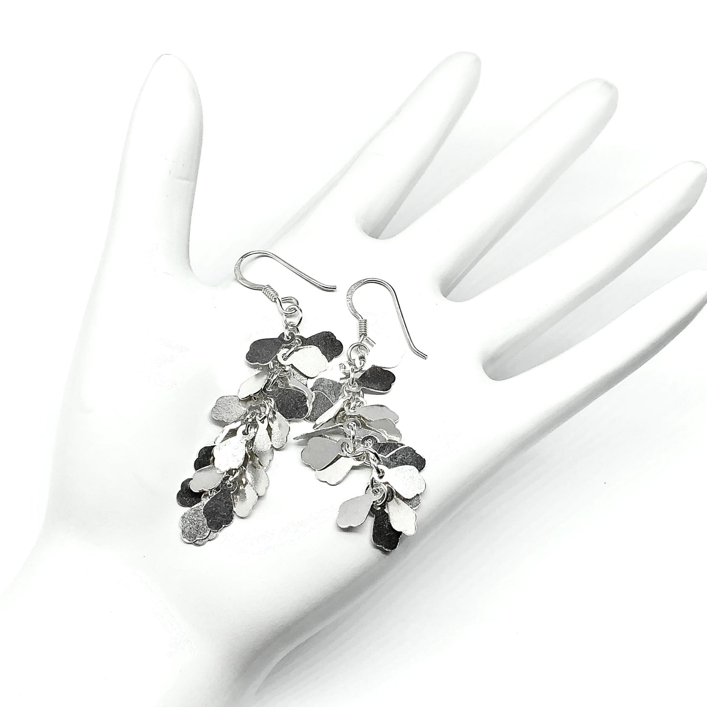 Earrings | Womens 2 1/4" Sterling Silver Waterfall Dangle Earrings