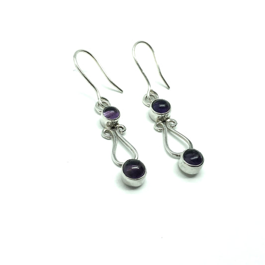 Jewelry | Earrings Sterling Silver Curvaceous Purple Amethyst Gem Dangle Earrings