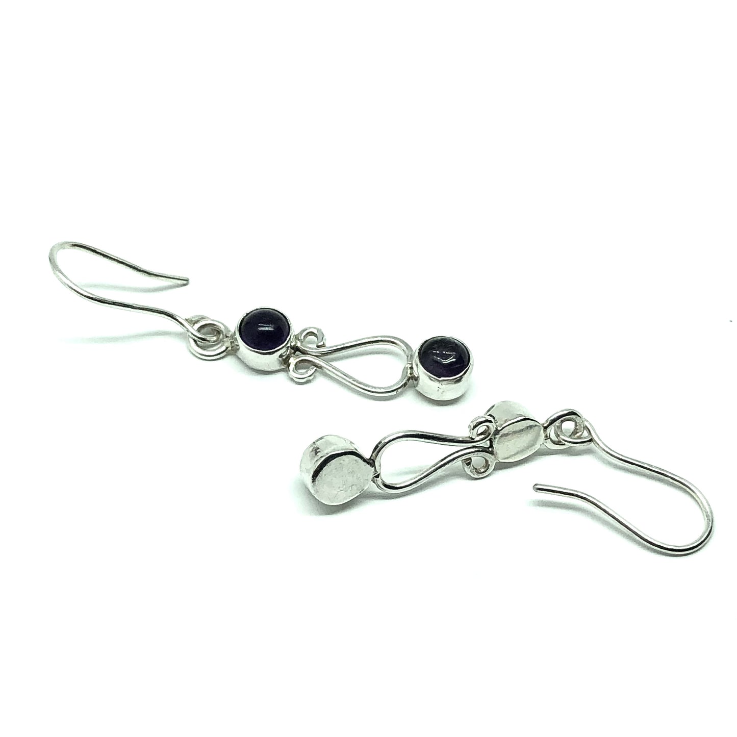 Jewelry | Earrings Sterling Silver Curvaceous Purple Amethyst Gem Dangle Earrings