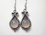 Earrings | Womens Sterling Silver Dusty Rose Quartz Stone Dangle Earrings- Blingschlingers Jewelry