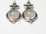 Earrings | Womens Sterling Silver Dusty Rose Quartz Stone Dangle Earrings