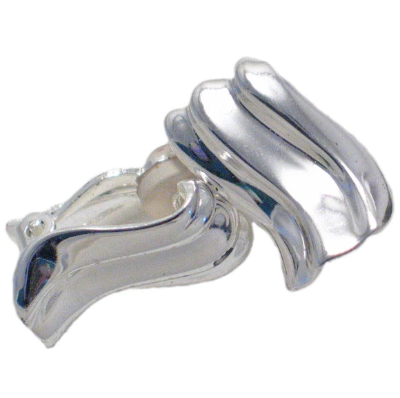 Silver Earrings | Contemporary Style Sterling Silver Wavy Design ClipOn Earrings | Estate Jewelry online