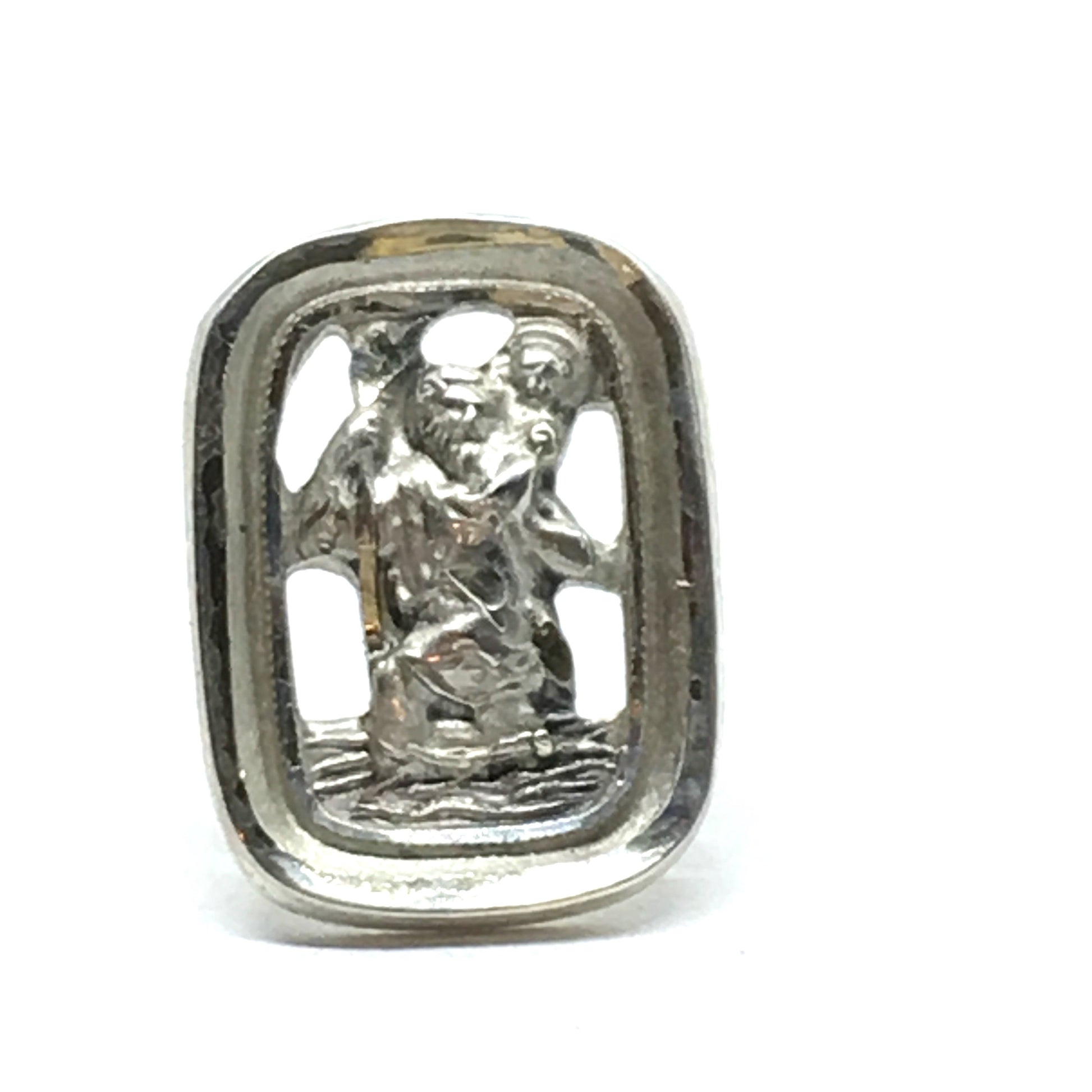 Mens Accessories - Vintage Swank Sterling Silver Religious Moses Walking Through Water Tie Tack ~ Blingschlingers Jewelry USA