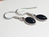 Jewelry Womens - Drop Earrings Sterling Silver Slim Jet Black Onyx Stone- Blingschlingers Jewelry
