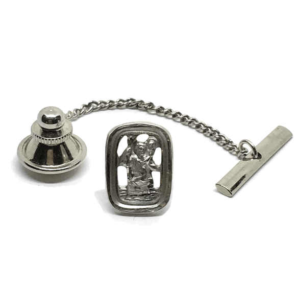 Mens Accessories - Vintage Swank Sterling Silver Religious Moses Walking Through Water Tie Tack