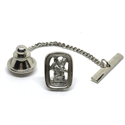 Mens Accessories - Vintage Swank Sterling Silver Religious Moses Walking Through Water Tie Tack ~ Blingschlingers Jewelry USA
