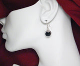 Silver Earrings | Sterling Mystical Dark Blue Goldstone Single Drop Earrings | Womens Discount Fine Jewelry