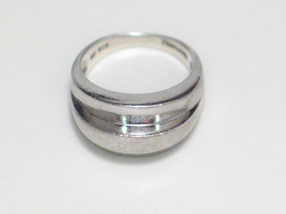 Silver Rings | Silver 11mm Modernist Style Plain Band Ring  7.25 | Discount Estate Jewelry