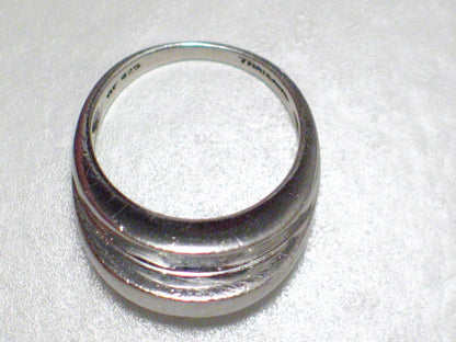 Silver Rings | Silver 11mm Modernist Style Plain Band Ring  7.25 | Discount Estate Jewelry
