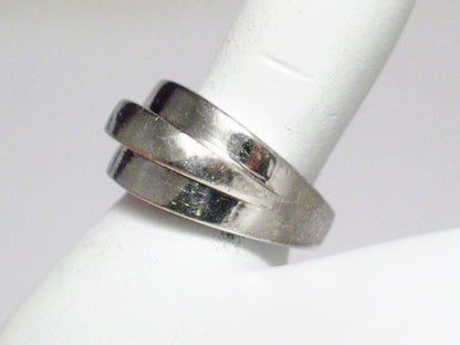 Silver Rings | Silver 11mm Modernist Style Plain Band Ring  7.25 | Discount Estate Jewelry