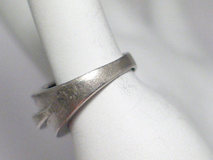 Silver Rings | Silver 11mm Modernist Style Plain Band Ring  7.25 | Discount Estate Jewelry