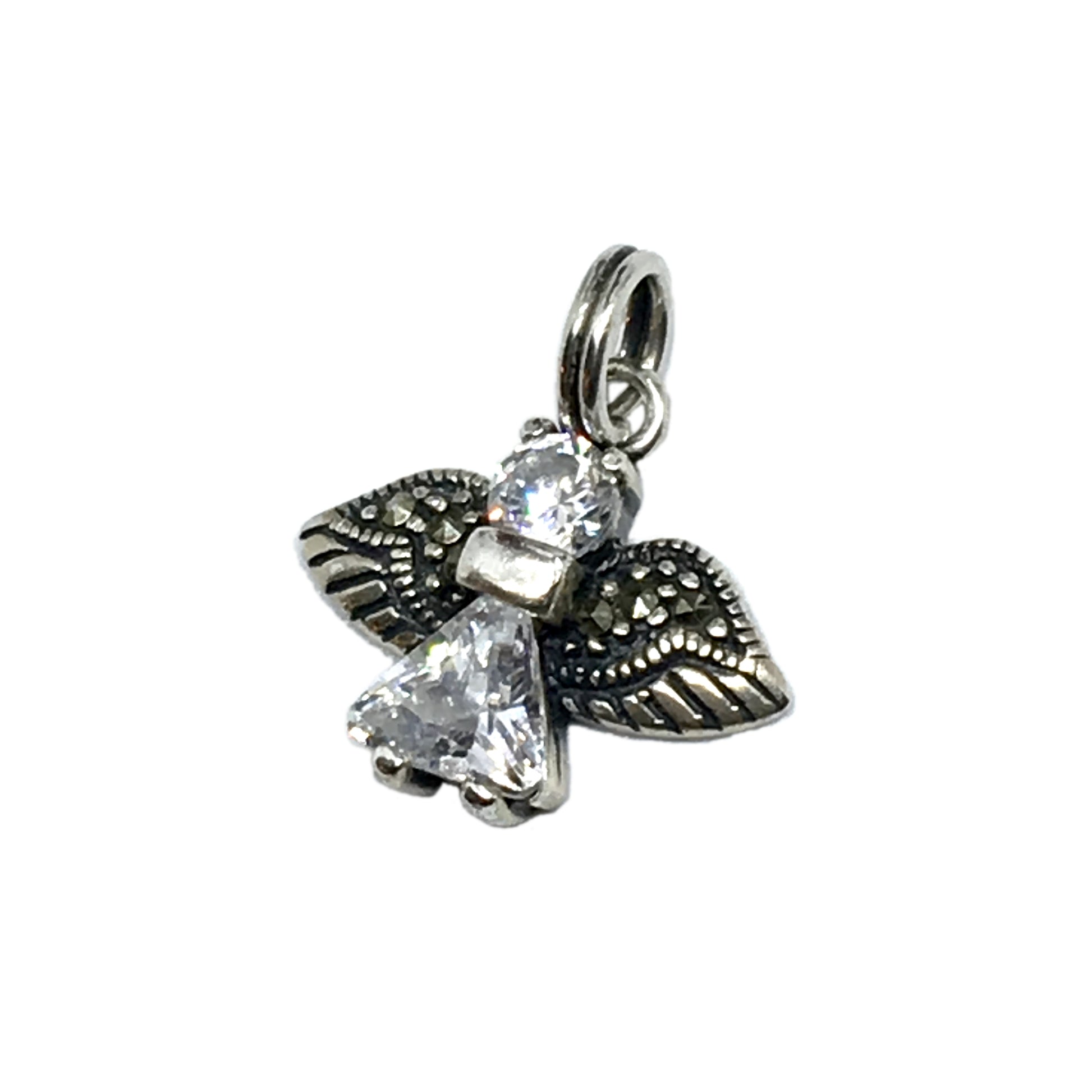 Jewelry | Sterling Silver Precious Cz Angel Charm Pendant
