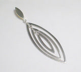 Womens Pendants | Sterling Silver Graduating Marquise Halo Pendant | Discount Estate Jewelry online