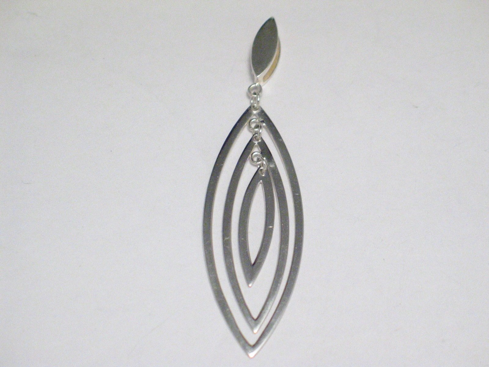 Marquise Pendant Sterling Silver 3 Ring Evil Eye Modern Style - Blingschlingers Jewelry