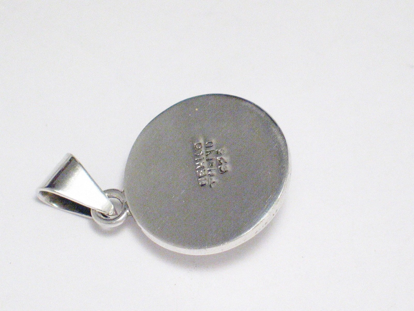 Sterling Silver Pendant, Modernist Style Dome Halo Design Circle Pendant