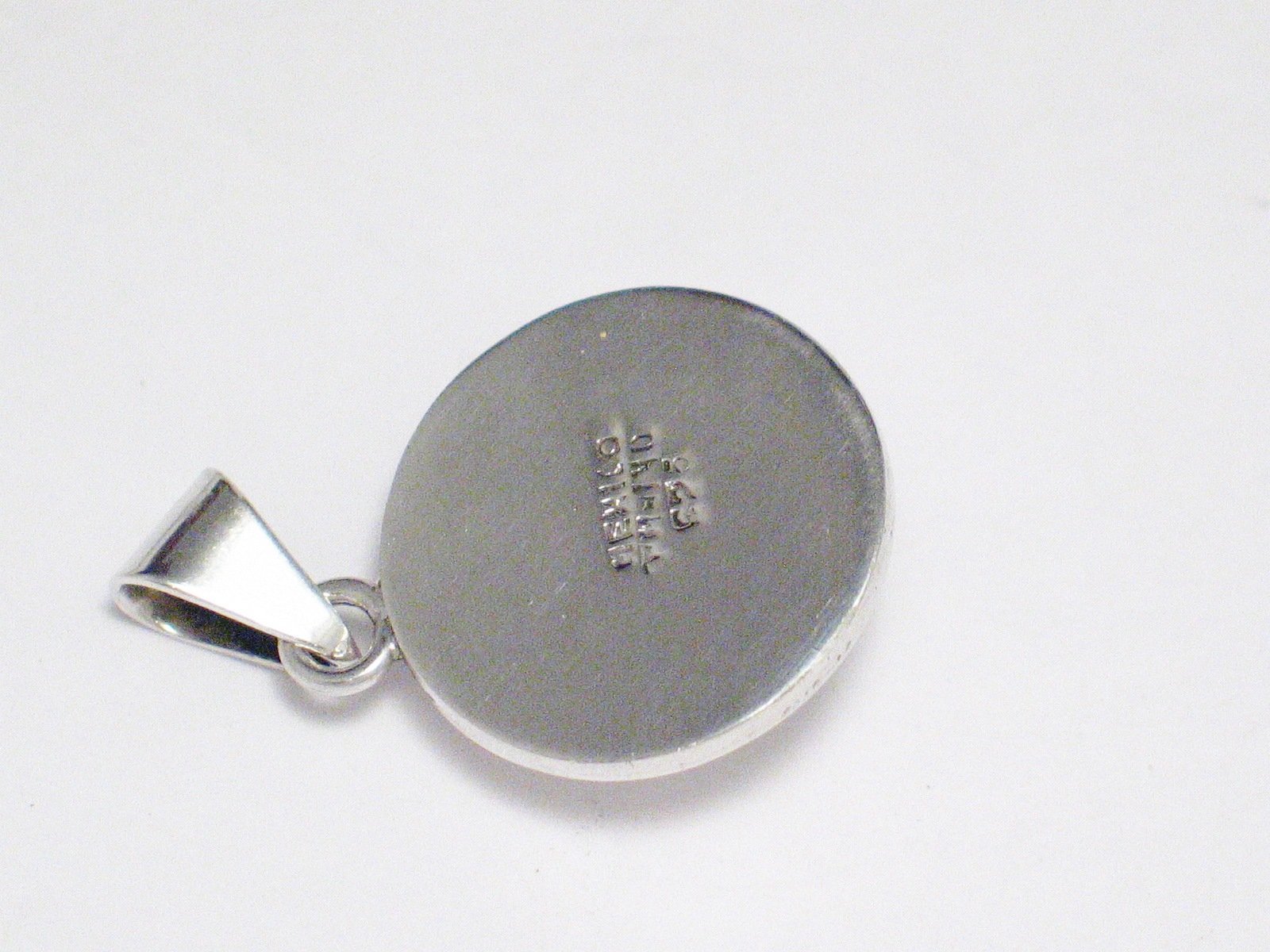 Sterling Silver Pendant, Modernist Style Dome Halo Design Circle Pendant