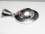 Used Jewelry Pendant | Mens Womens Sterling Silver Modern Feng-Shui Dome Halo Pendant