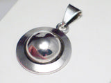 Used Jewelry Pendant | Mens Womens Sterling Silver Modern Feng-Shui Dome Halo Pendant